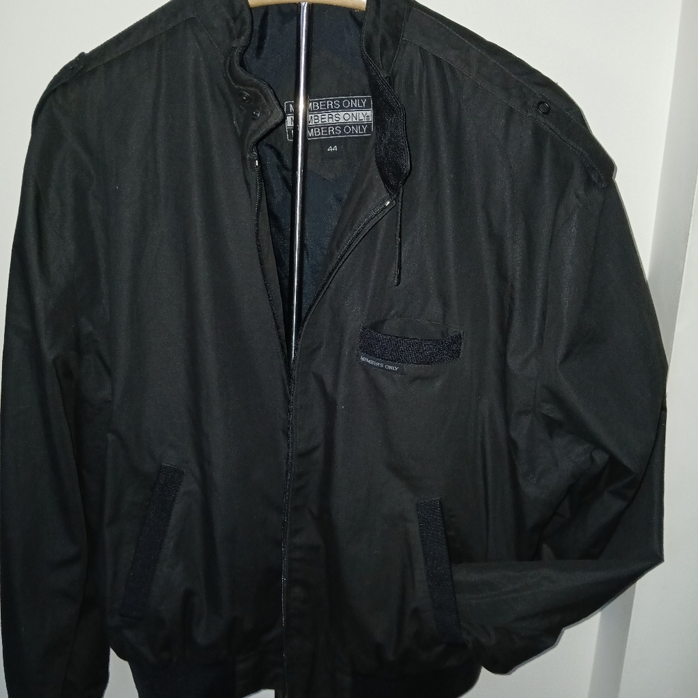 'Vintage' Members Only Classic Black Bomber Jacket